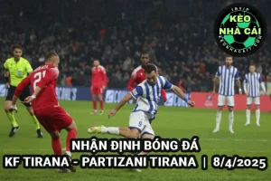 Nhận định bóng đá KF Tirana vs Partizani Tirana lúc 01h00 ngày 08/4/2025
